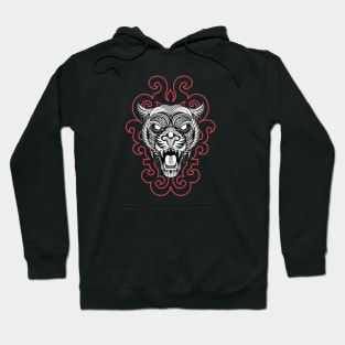 Tribal line Art Tiger Hoodie